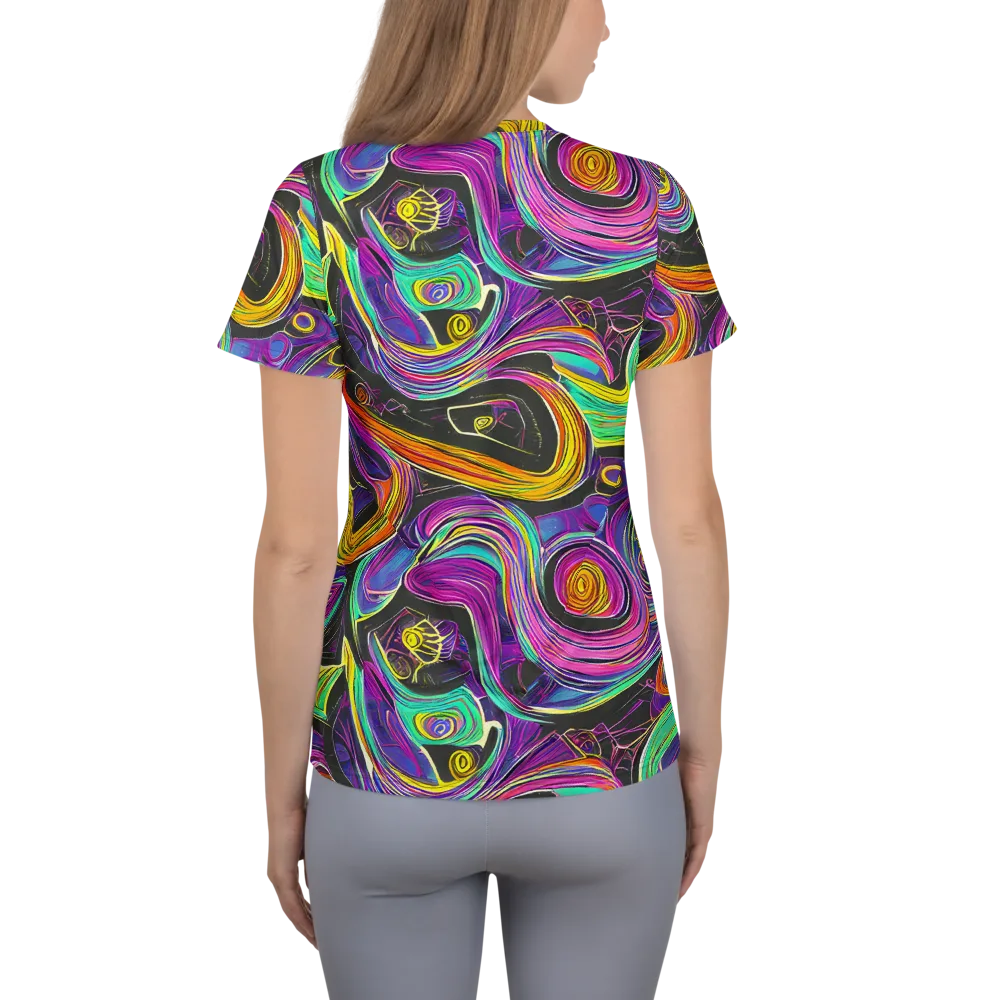 Sonic Spiral on Women's Athletic T-Shirt — Back