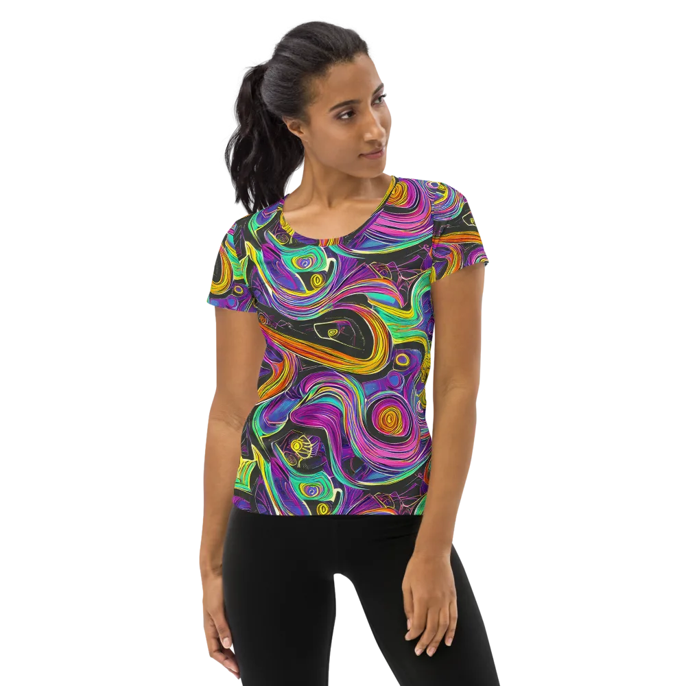 Sonic Spiral on Women's Athletic T-Shirt — Front