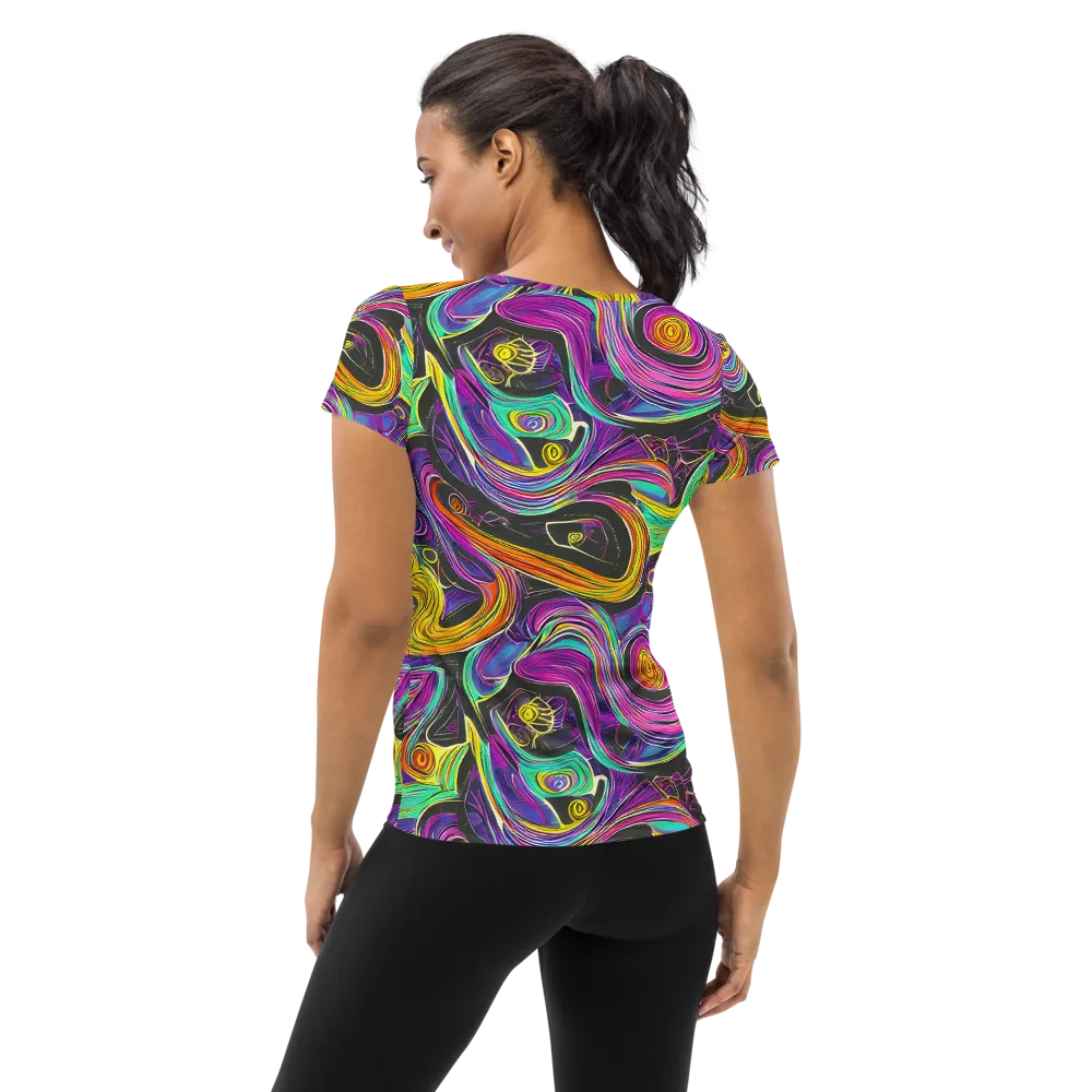 Sonic Spiral on Women's Athletic T-Shirt — Back