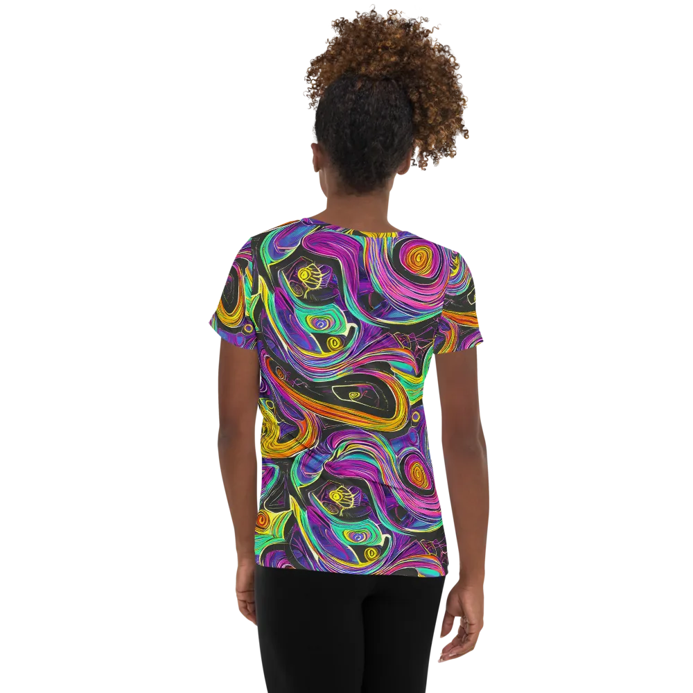Sonic Spiral on Women's Athletic T-Shirt — Back