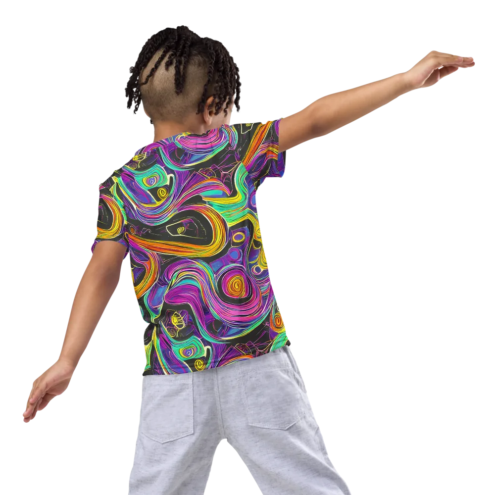 Sonic Spiral on Kids Crew Neck T-Shirt — Back