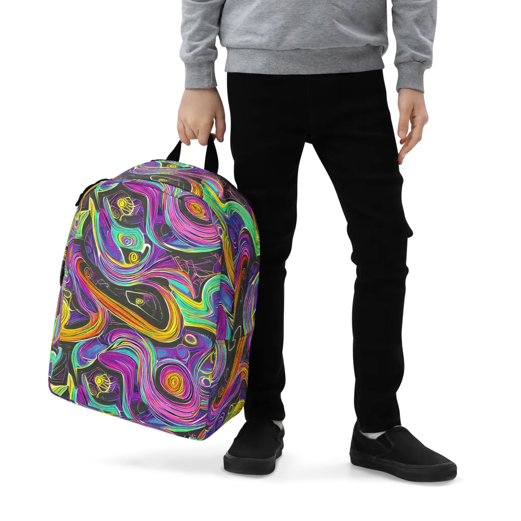 Sonic Spiral on Minimalist Backpack — Zoomed-in