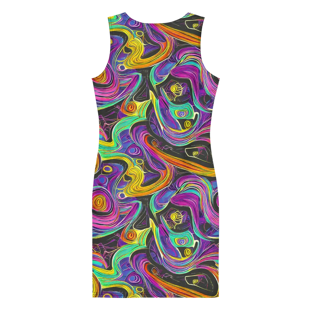 Sonic Spiral on Bodycon Dress — Back