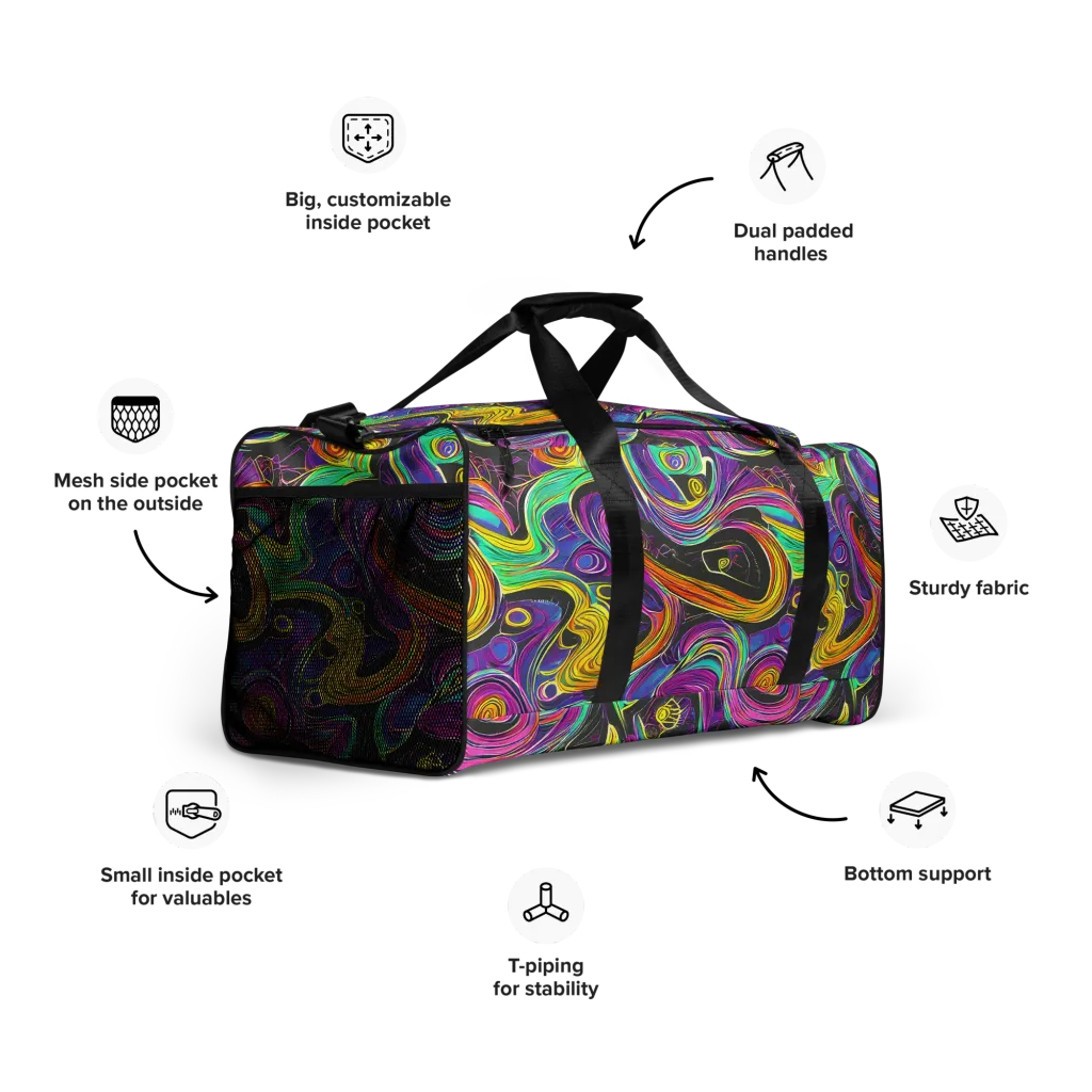 Sonic Spiral on Duffle Bag — Right Front
