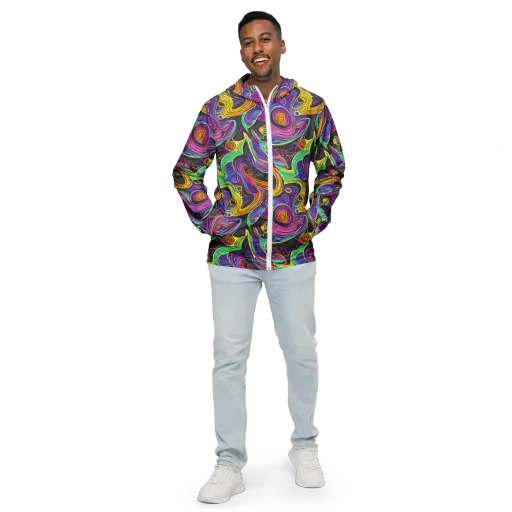 Sonic Spiral on a Men's Windbreaker