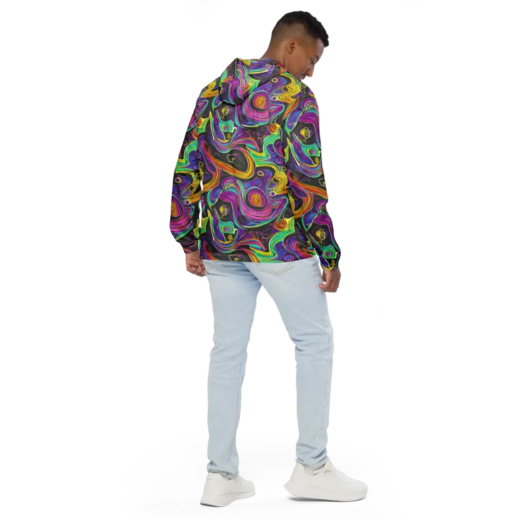 Sonic Spiral on Men's Windbreaker — Back
