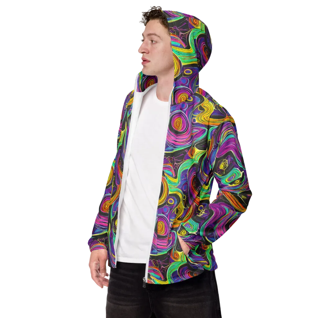 Sonic Spiral on Men's Windbreaker — Left Front