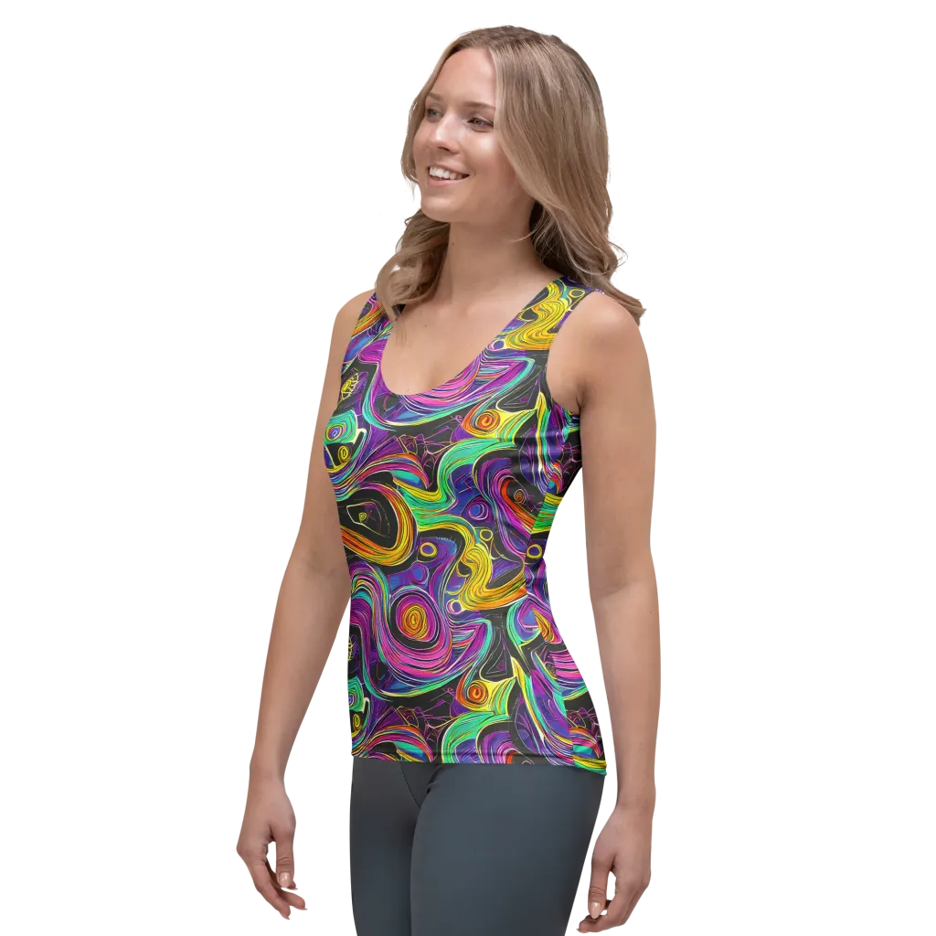 Sonic Spiral on Women's Tank Top — Left Front