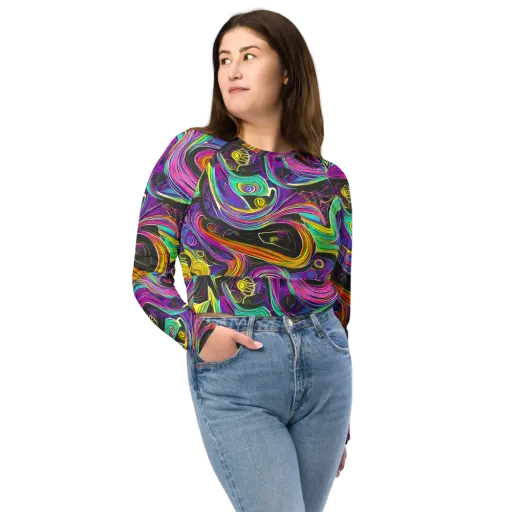 Sonic Spiral on a Long Sleeve Crop Top