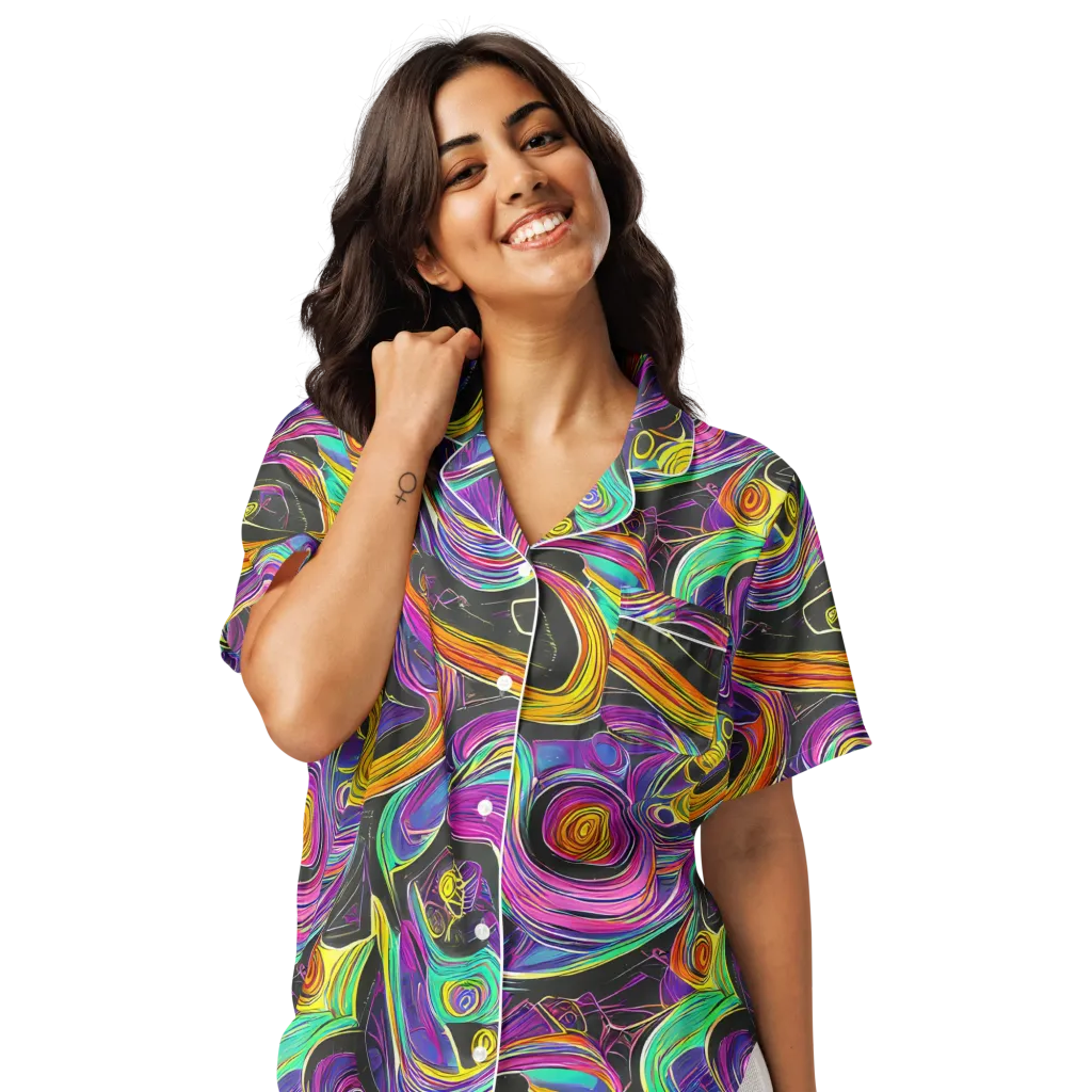 Sonic Spiral on Women's Short Sleeve Pajama Top — Front