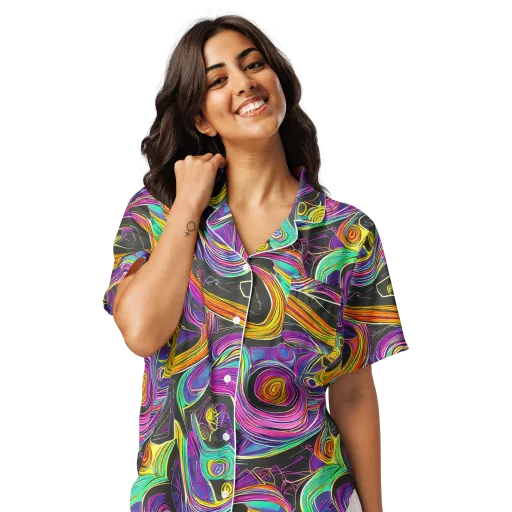 Sonic Spiral on a Women's Short Sleeve Pajama Top