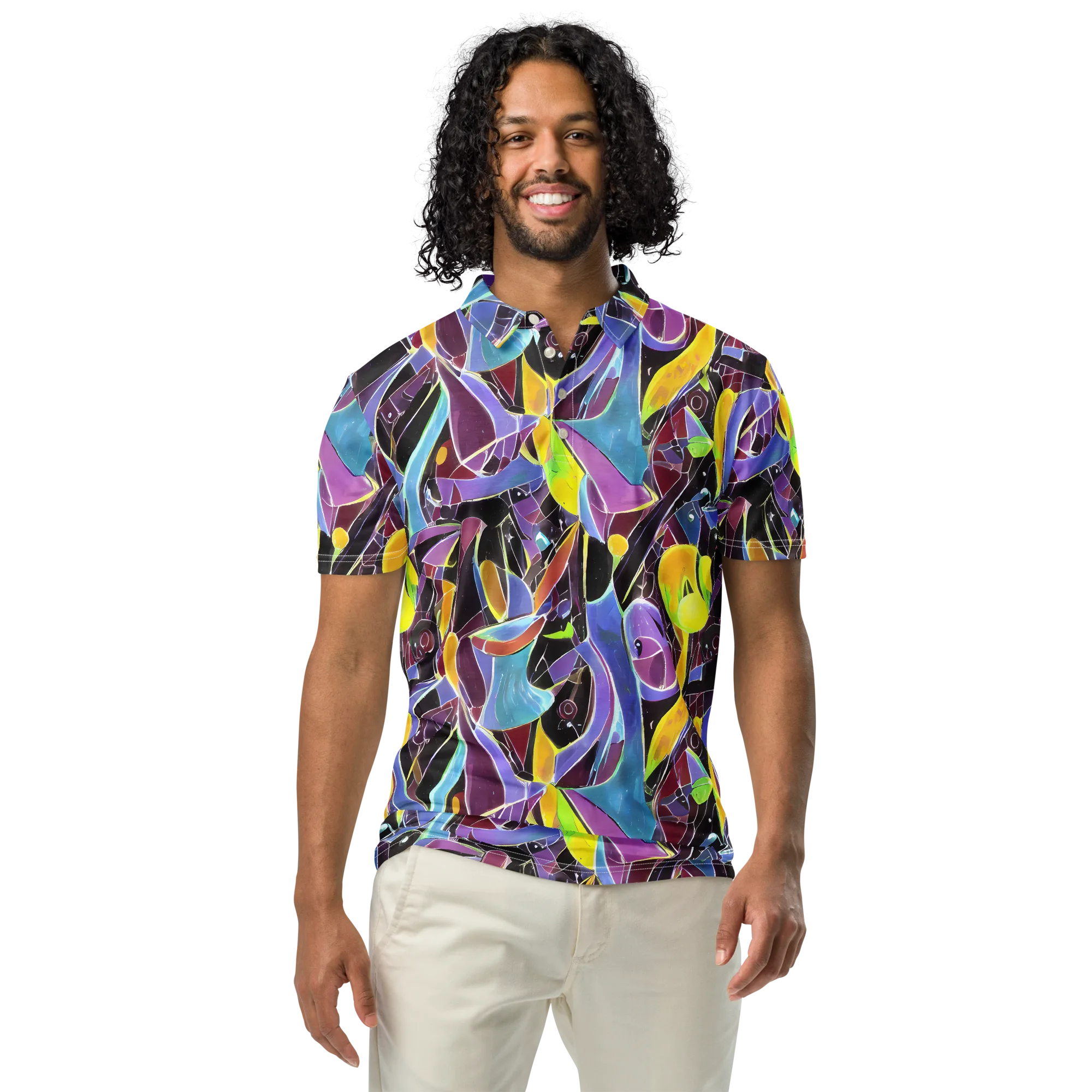 Spectrum Circuit on Men's Slim Fit Polo Shirt — Front