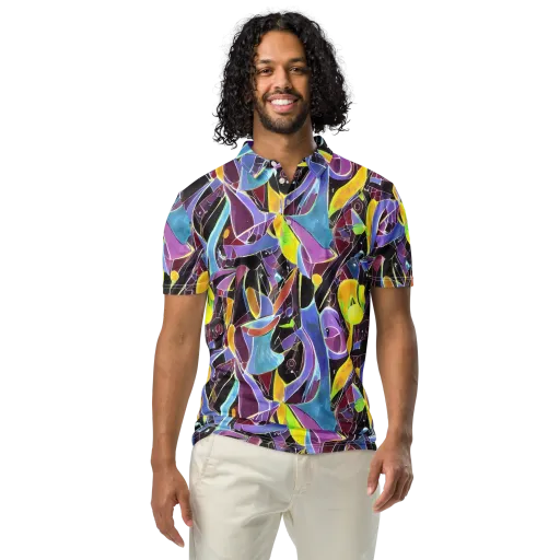 Spectrum Circuit on a Men's Slim Fit Polo Shirt
