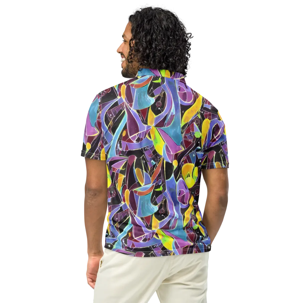 Spectrum Circuit on Men's Slim Fit Polo Shirt — Back