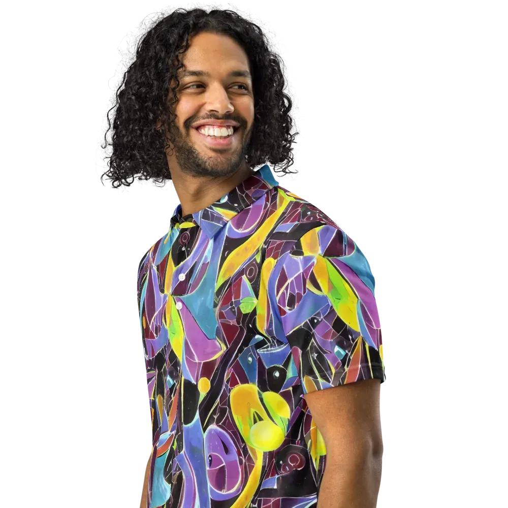 Spectrum Circuit on Men's Slim Fit Polo Shirt — Left Front