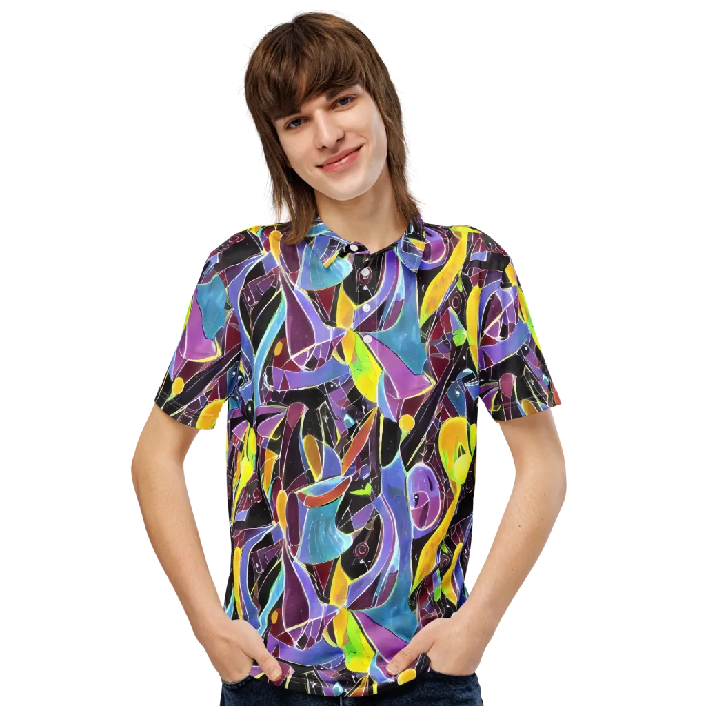 Spectrum Circuit on Men's Slim Fit Polo Shirt — Front