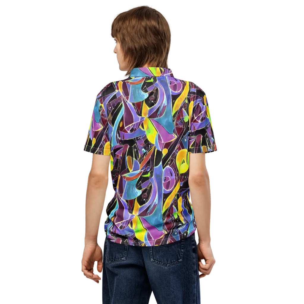 Spectrum Circuit on Men's Slim Fit Polo Shirt — Back