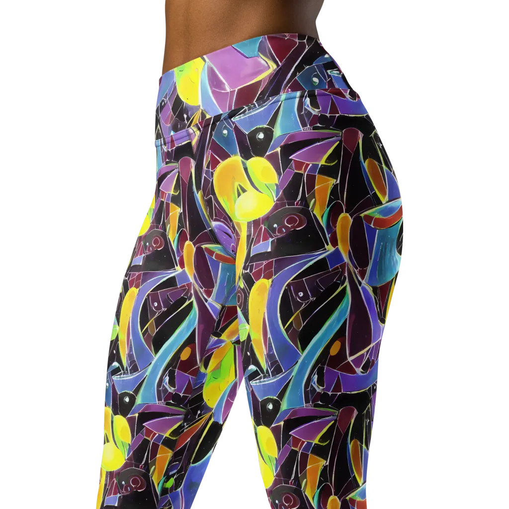 Spectrum Circuit on Yoga Leggings — Left Front
