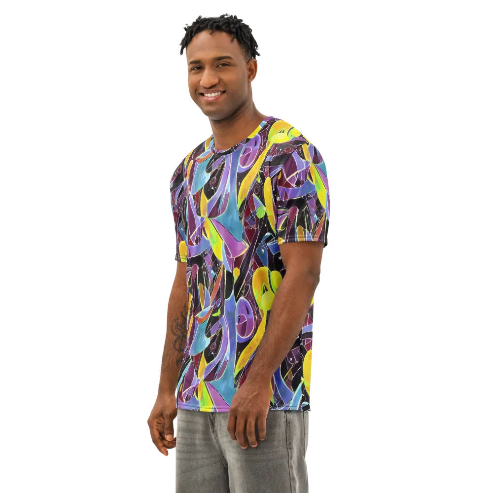 Spectrum Circuit on Men's Cotton Crew Neck T-Shirt — Left Front