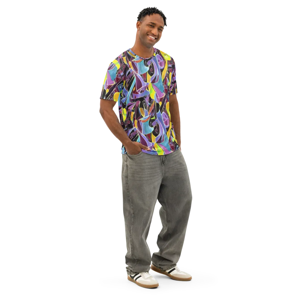 Spectrum Circuit on Men's Cotton Crew Neck T-Shirt — Right Front