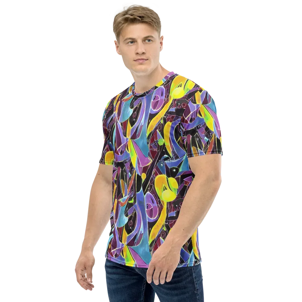 Spectrum Circuit on Men's Crew Neck T-Shirt — Left