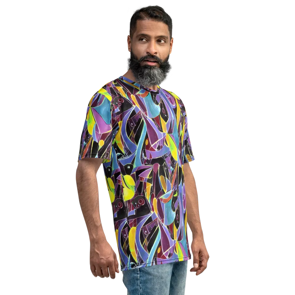 Spectrum Circuit on Men's Crew Neck T-Shirt — Right