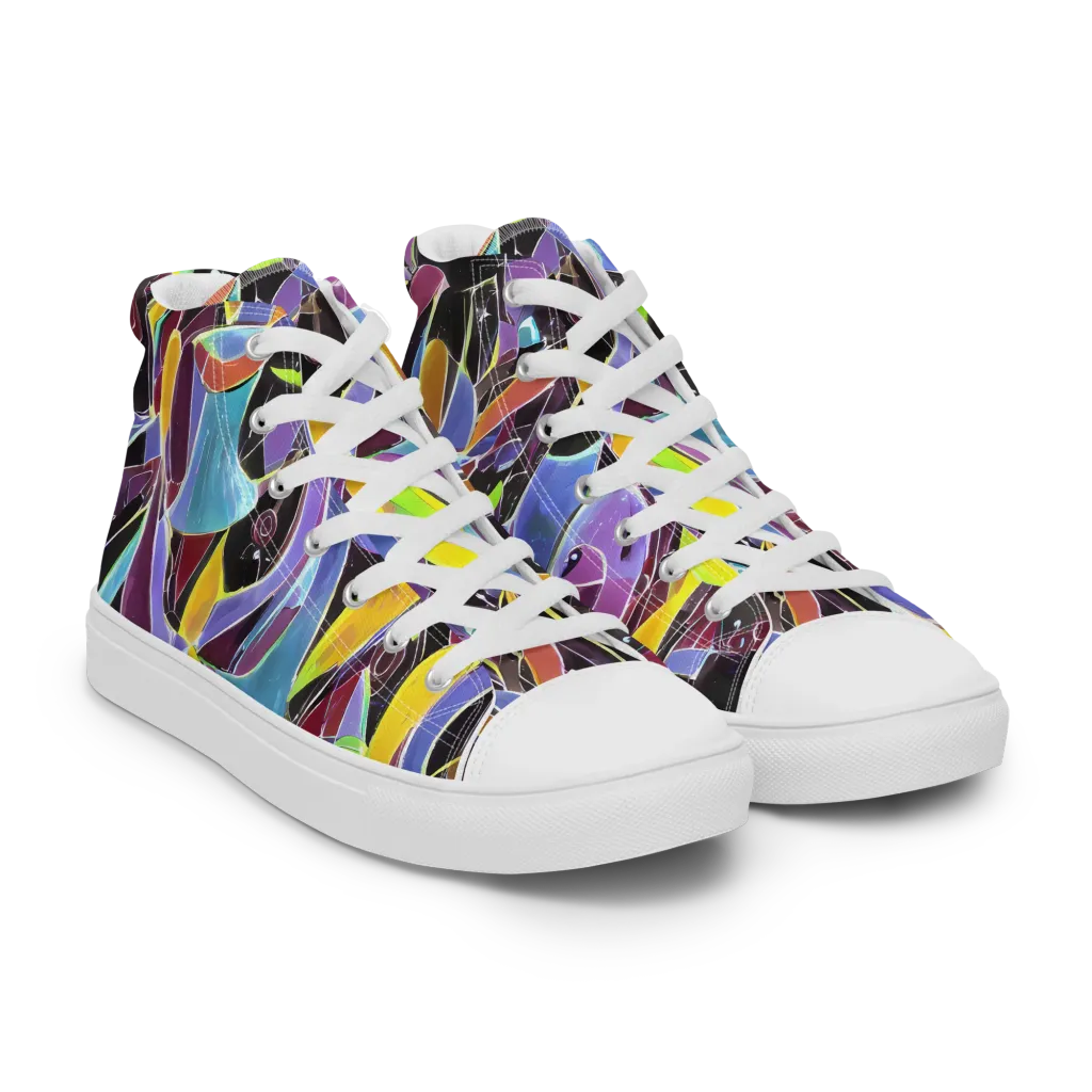 Spectrum Circuit on Men's High Top Canvas Shoes — Right Front