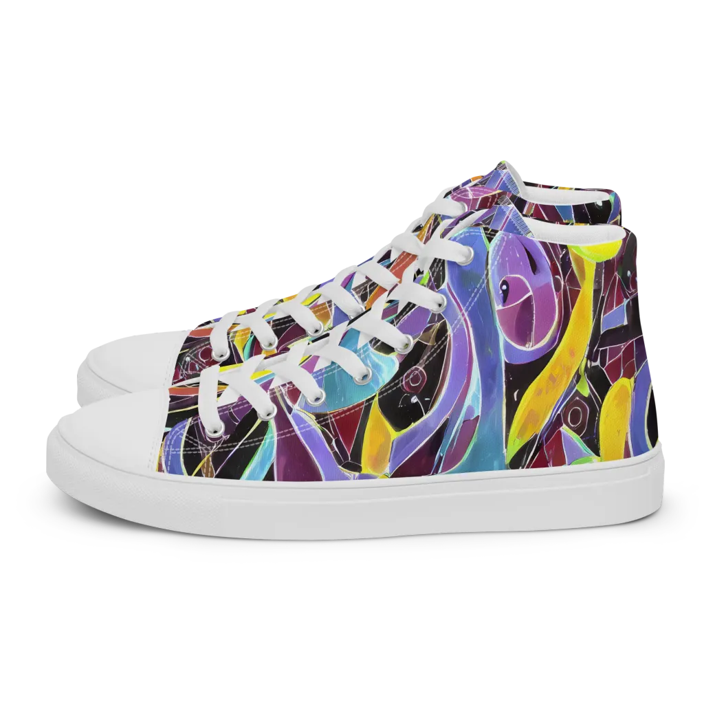 Spectrum Circuit on Men's High Top Canvas Shoes — Left