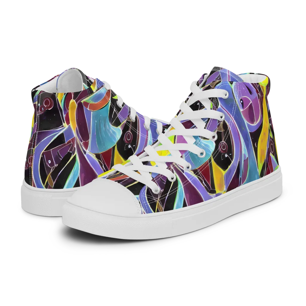 Spectrum Circuit on Men's High Top Canvas Shoes — Left