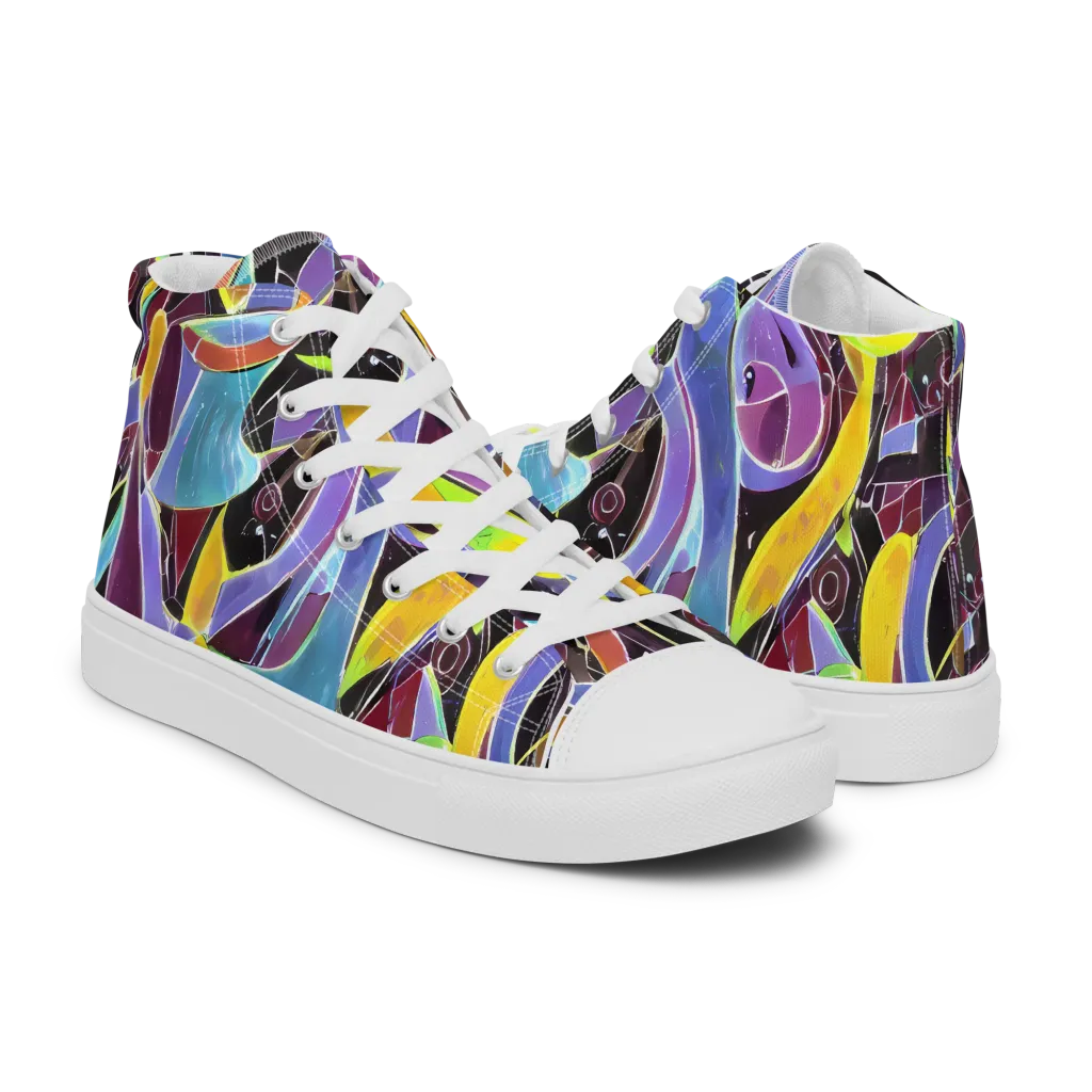 Spectrum Circuit on Men's High Top Canvas Shoes — Right