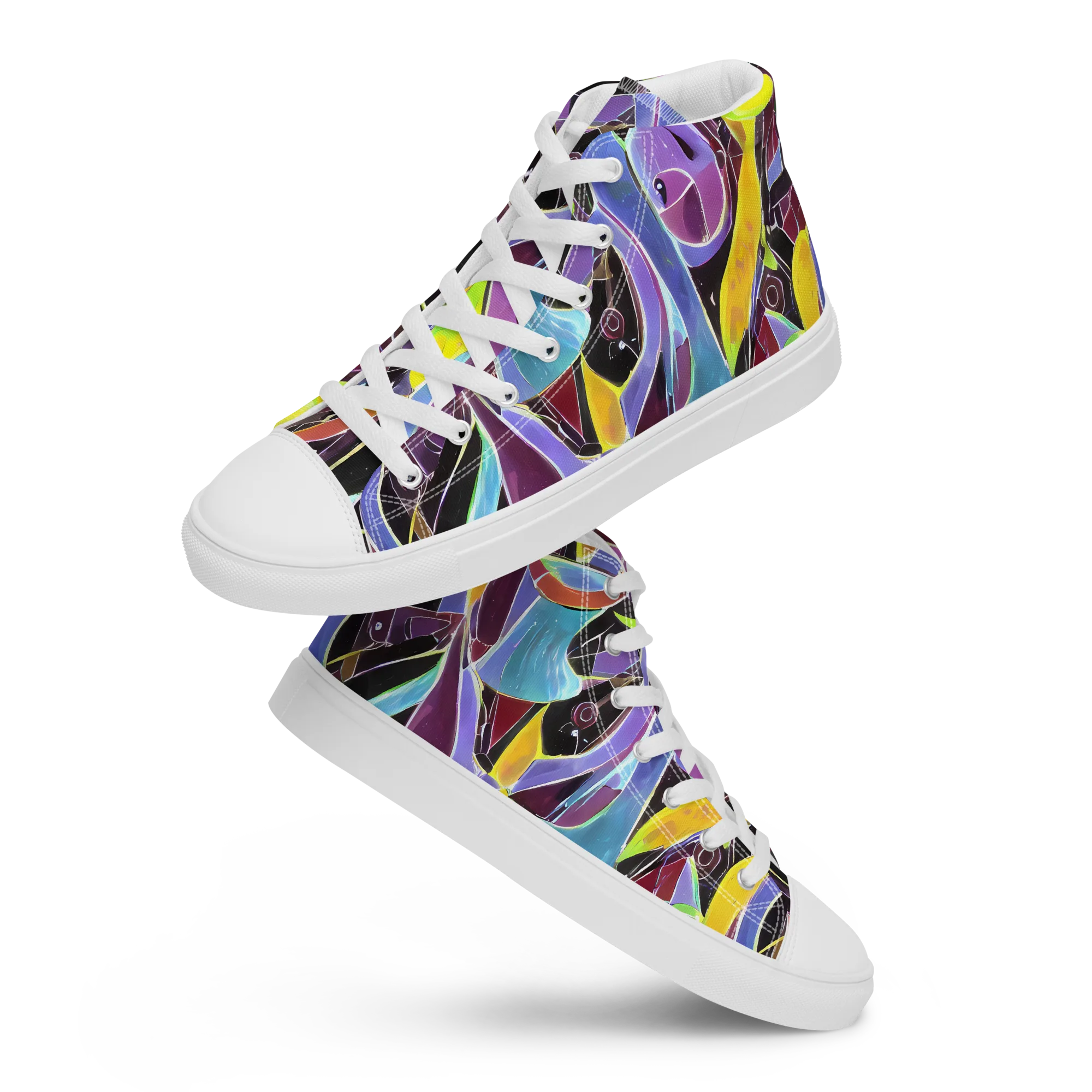 Spectrum Circuit on Men's High Top Canvas Shoes — Front