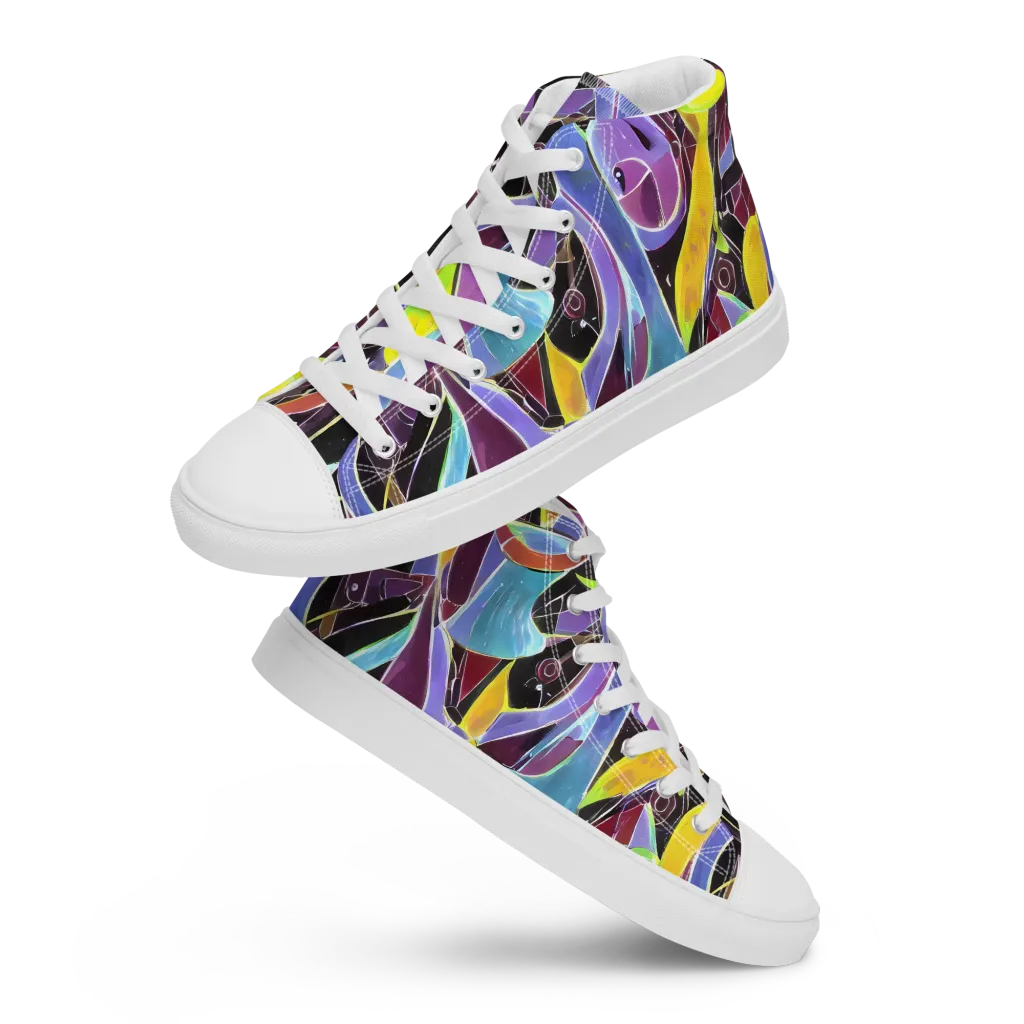 Spectrum Circuit on Men's High Top Canvas Shoes — Front