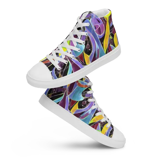 Spectrum Circuit on a Men's High Top Canvas Shoes