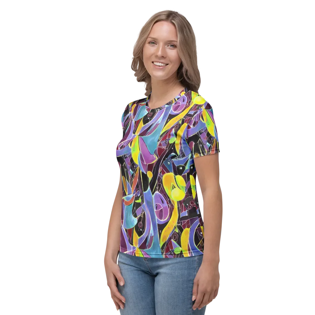 Spectrum Circuit on Women's Crew Neck T-Shirt — Left