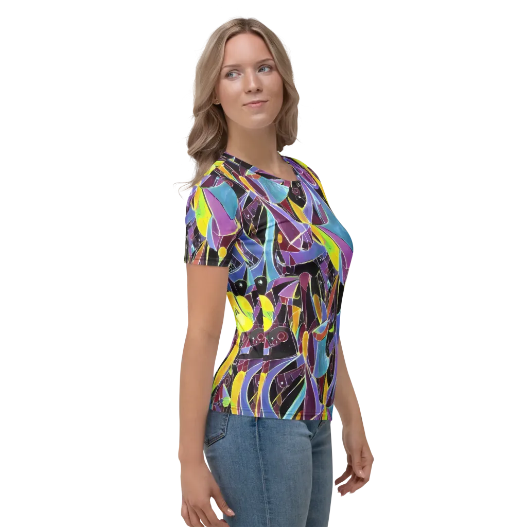 Spectrum Circuit on Women's Crew Neck T-Shirt — Right