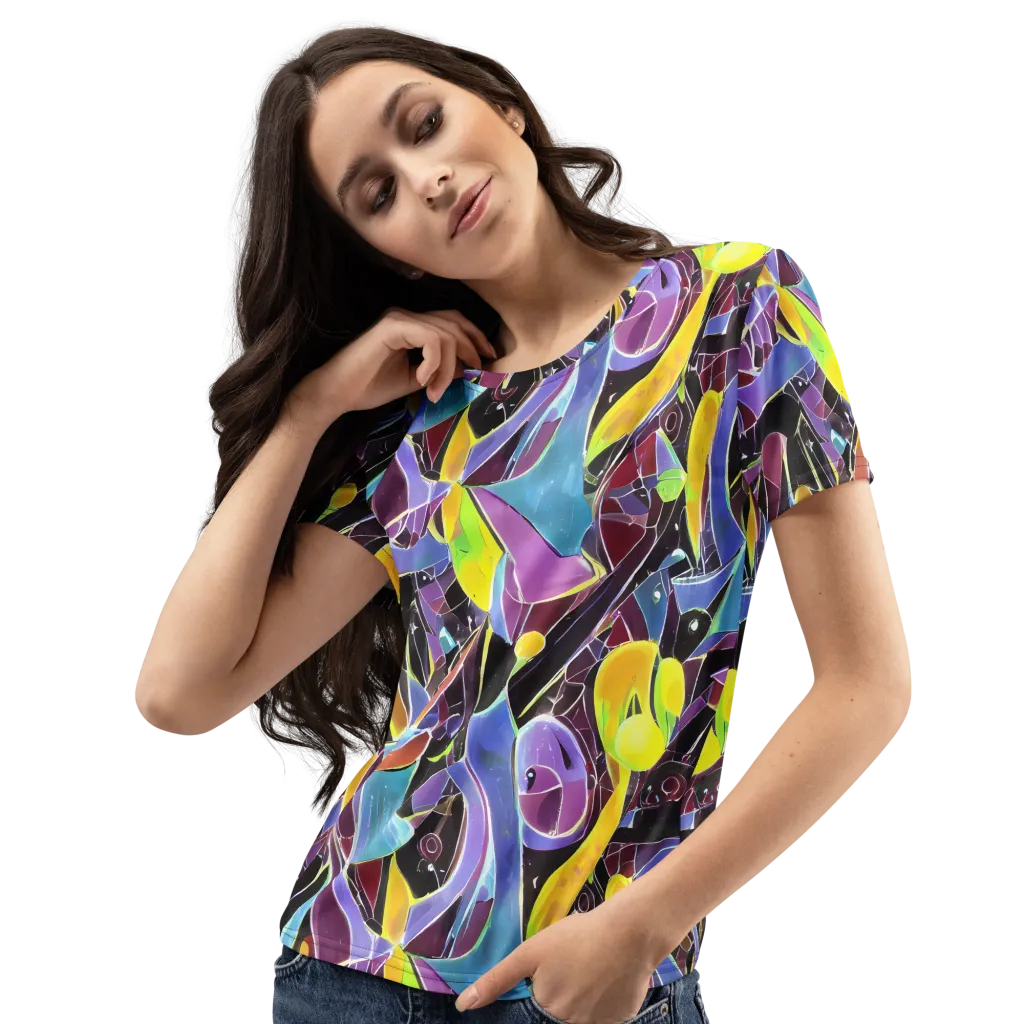Spectrum Circuit on Women's Crew Neck T-Shirt — Left Front
