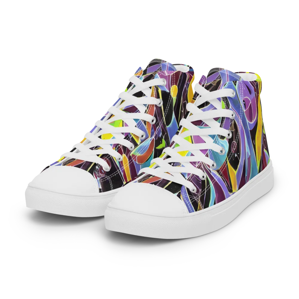 Spectrum Circuit on Women's High Top Canvas Shoes — Left Front