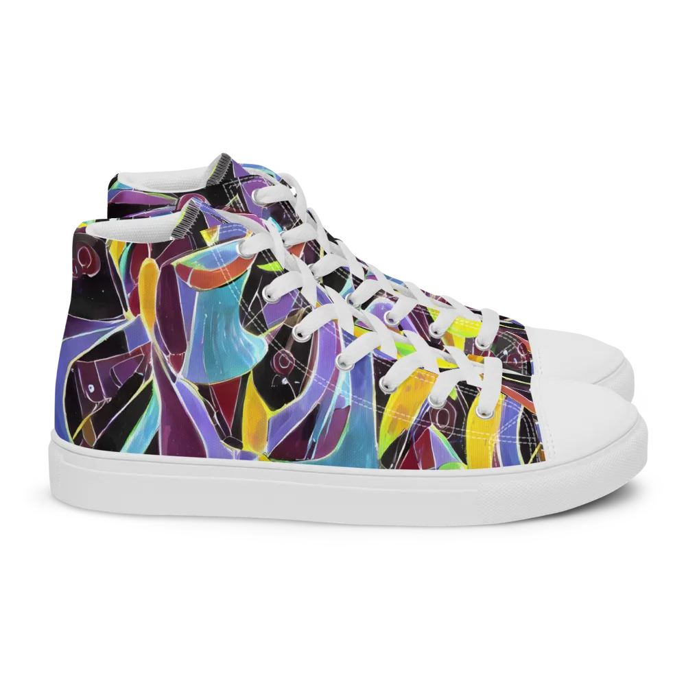 Spectrum Circuit on Women's High Top Canvas Shoes — Right