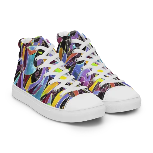 Spectrum Circuit on a Women's High Top Canvas Shoes