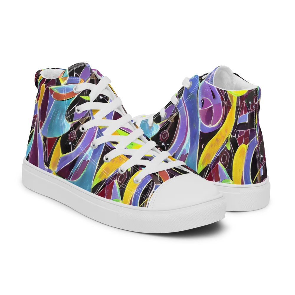 Spectrum Circuit on Women's High Top Canvas Shoes — Right