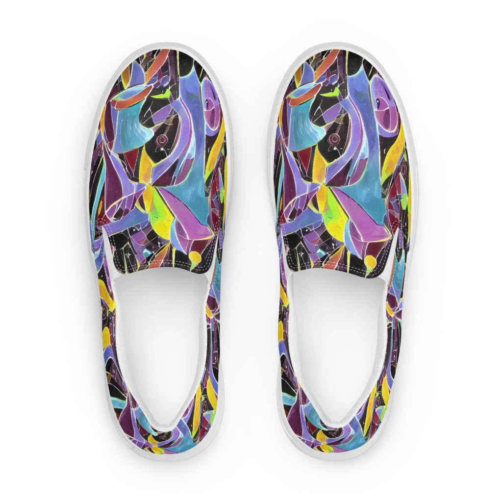Spectrum Circuit on Men's Slip-On Canvas Shoes — Front