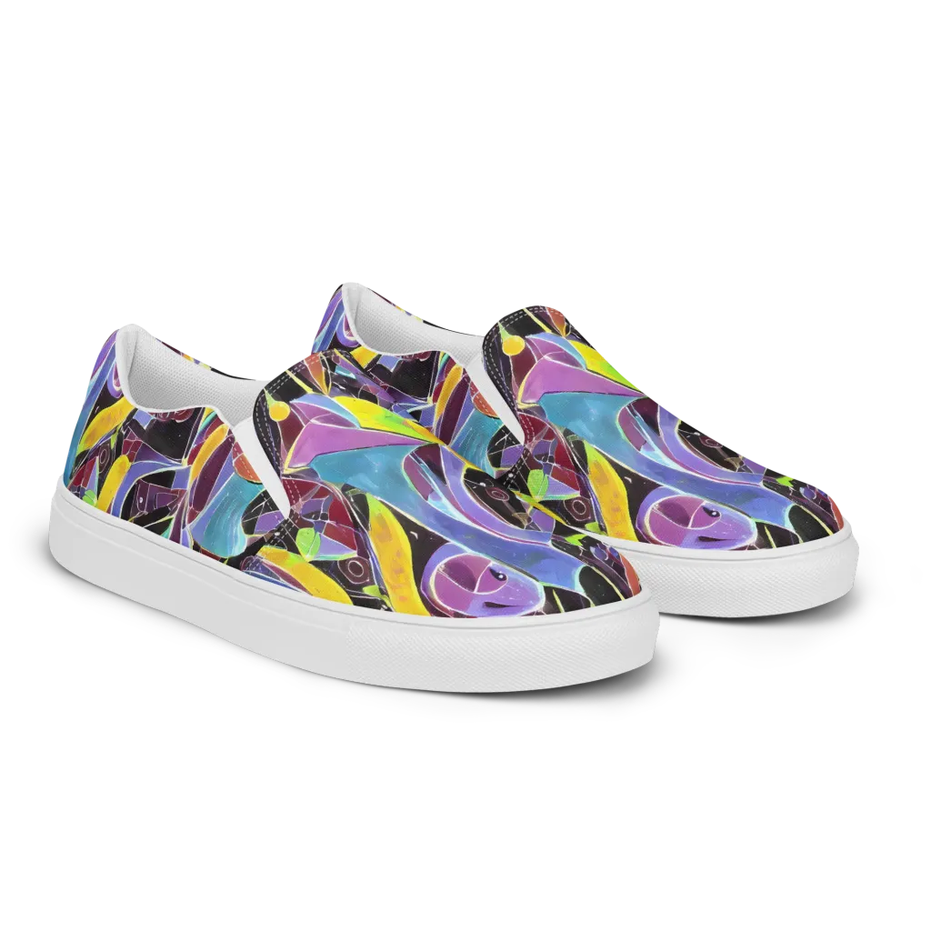 Spectrum Circuit on Men's Slip-On Canvas Shoes — Right Front