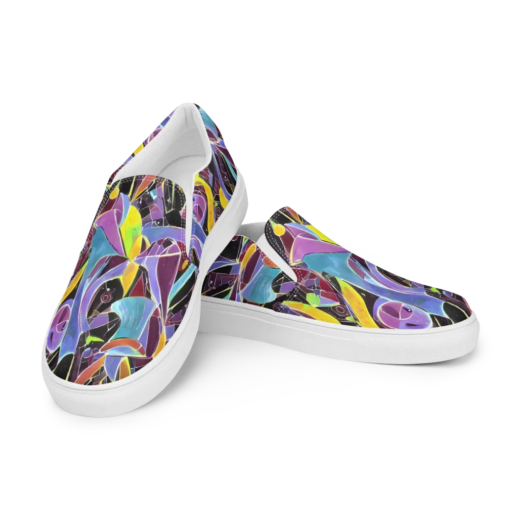 Spectrum Circuit on Men's Slip-On Canvas Shoes — Left Front