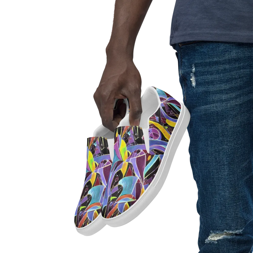 Spectrum Circuit on Men's Slip-On Canvas Shoes — Left Front