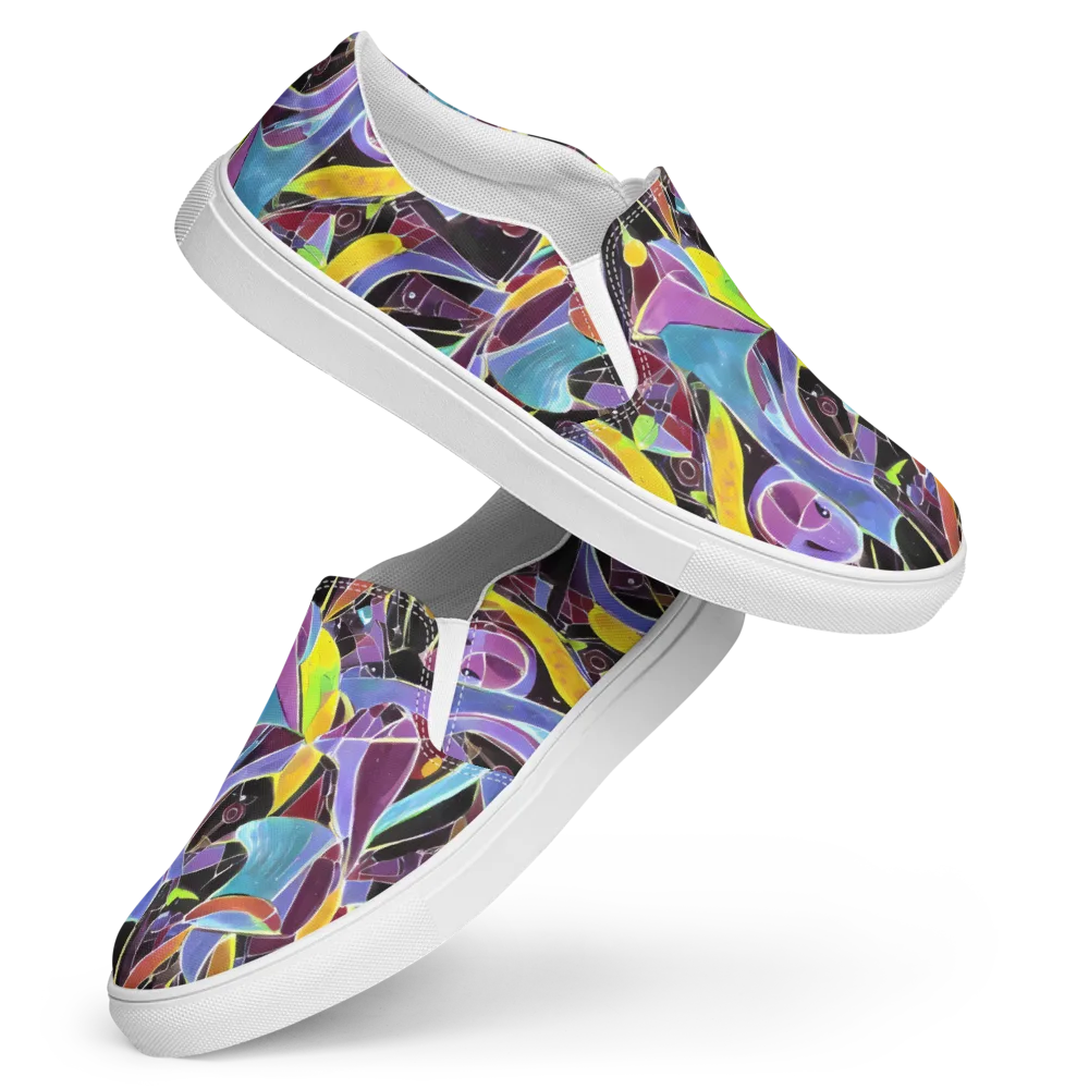 Spectrum Circuit on Women's Slip-On Canvas Shoes — Front