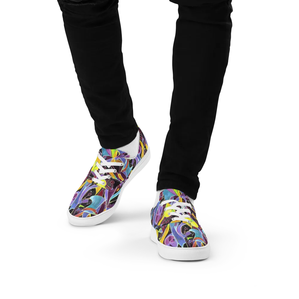 Spectrum Circuit on Men's Lace-Up Canvas Shoes — Front
