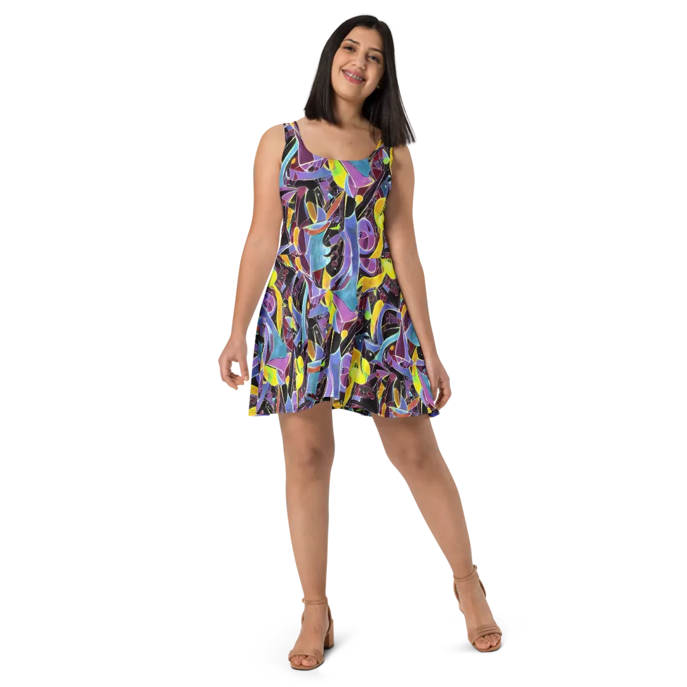 Spectrum Circuit on Skater Dress — Front