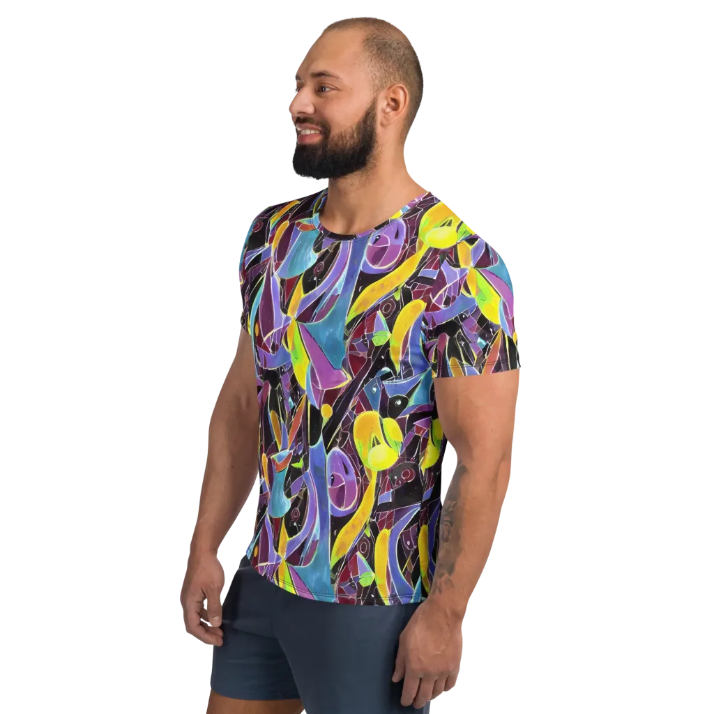 Spectrum Circuit on Men's Athletic T-Shirt — Left