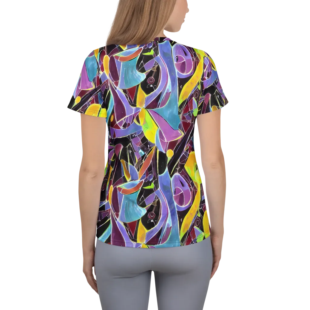 Spectrum Circuit on Women's Athletic T-Shirt — Back