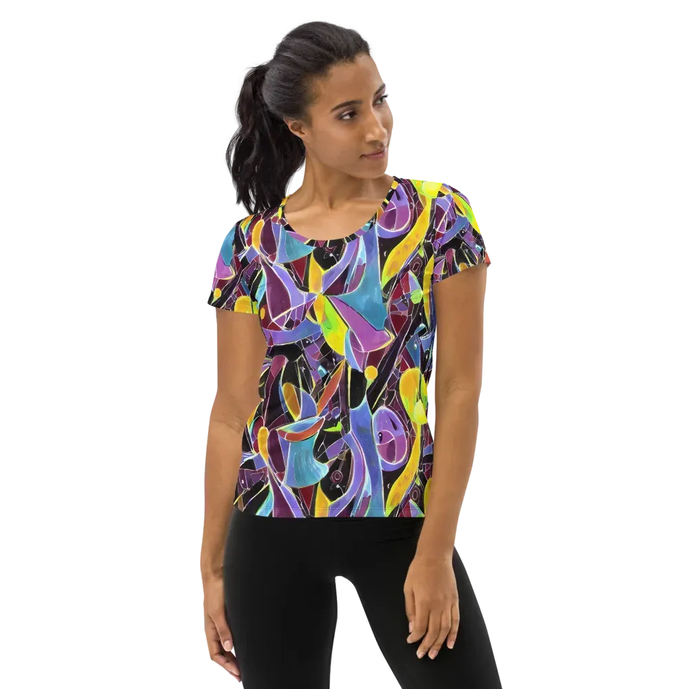 Spectrum Circuit on Women's Athletic T-Shirt — Front